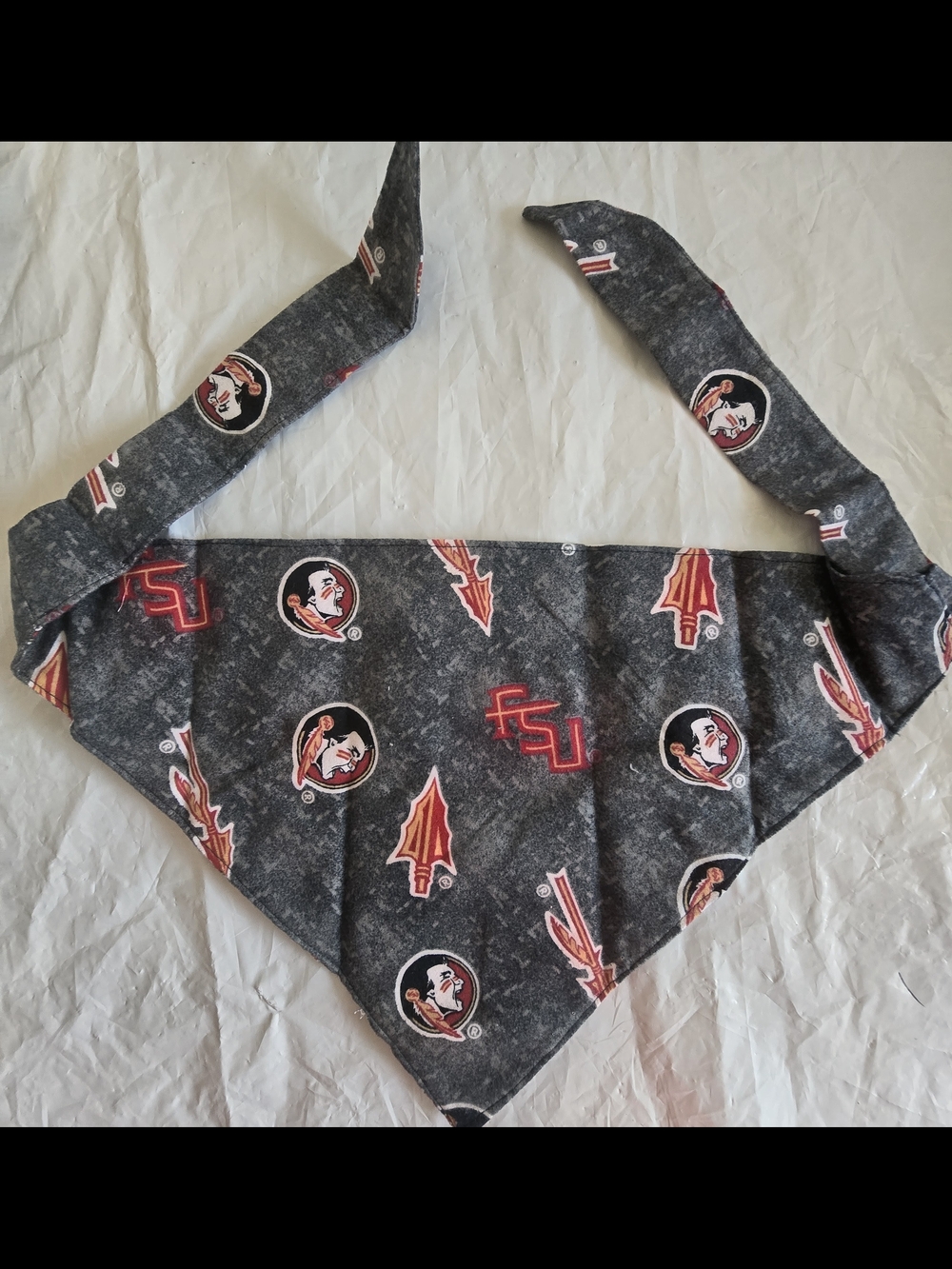 FSU Collegiate  Bandana with Red Accents New Available Sm Md Lg Xlg Handmade